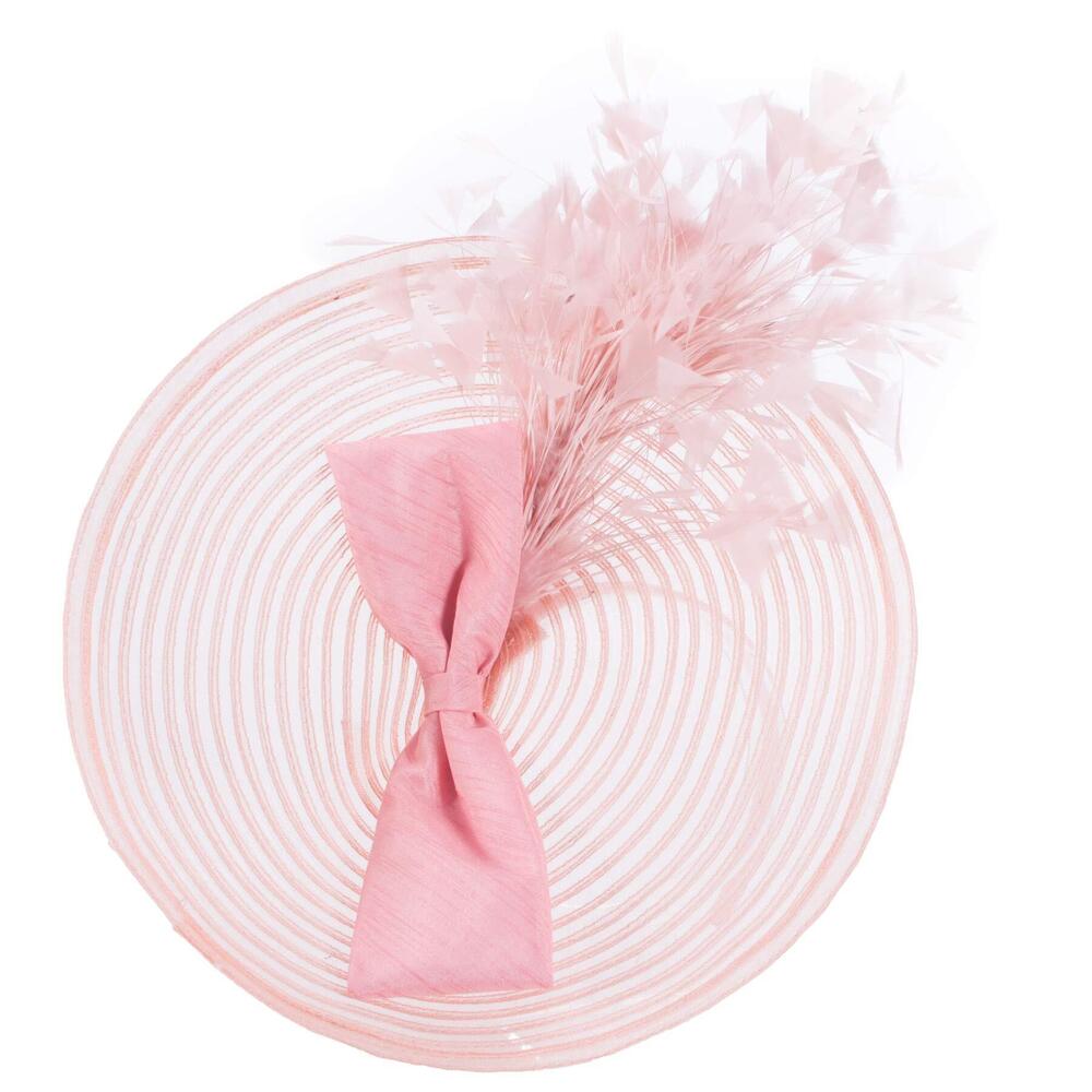 Delicate Pink Feather Bow Hair Fascinator
